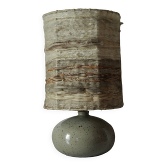 Vintage sandstone lamp and its wool lampshade