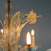 Venetian chandelier in gilded Murano glass, circa 1950