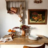Antique walnut table for 4 people.