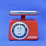STUBE - Vintage red enameled metal kitchen scale in its original box - Force 10