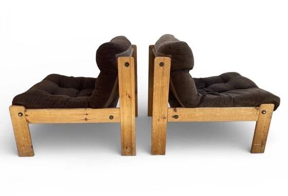 Vintage lounge chair pair "Neapel" – circa 1960, 100% cotton fabric