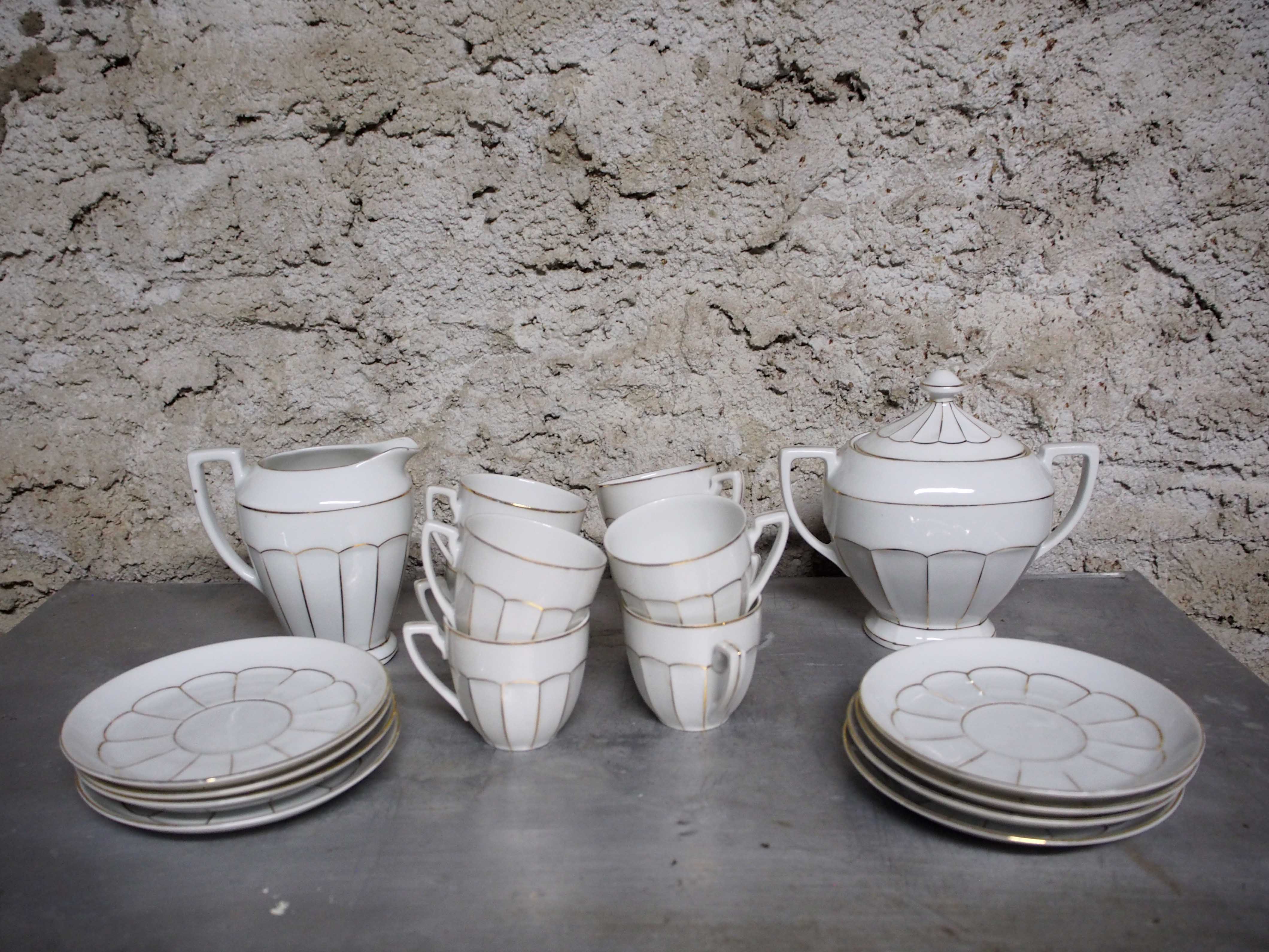 Fine Art Deco porcelain coffee set Victoria China