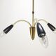 Italian 3 Armed Chandelier with Brass, 1960s