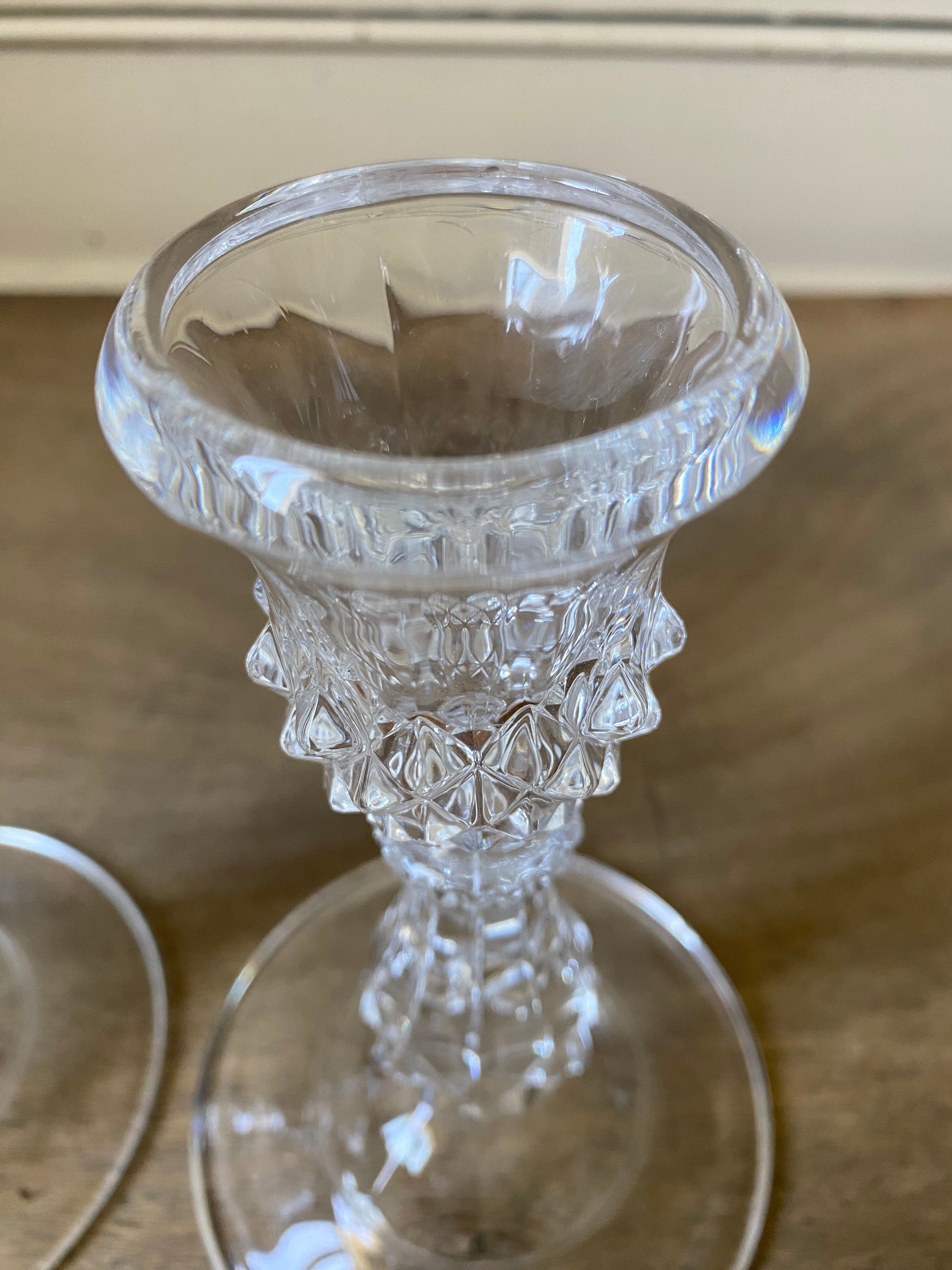 Set of two Arques crystal candle holders