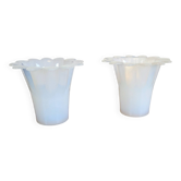 Paire de photophores en verre de Vianne