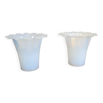 Paire de photophores en verre de Vianne