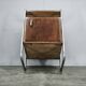 Bauhaus Oak and Chrome Tubular Nightstand, Czechoslovakia 1940s