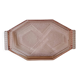Art Deco pink pressed glass octagonal tray