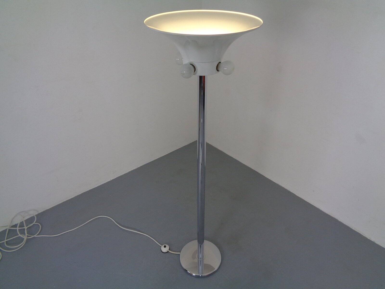 Large chrome-plated floor lamp from Staff, 1960s