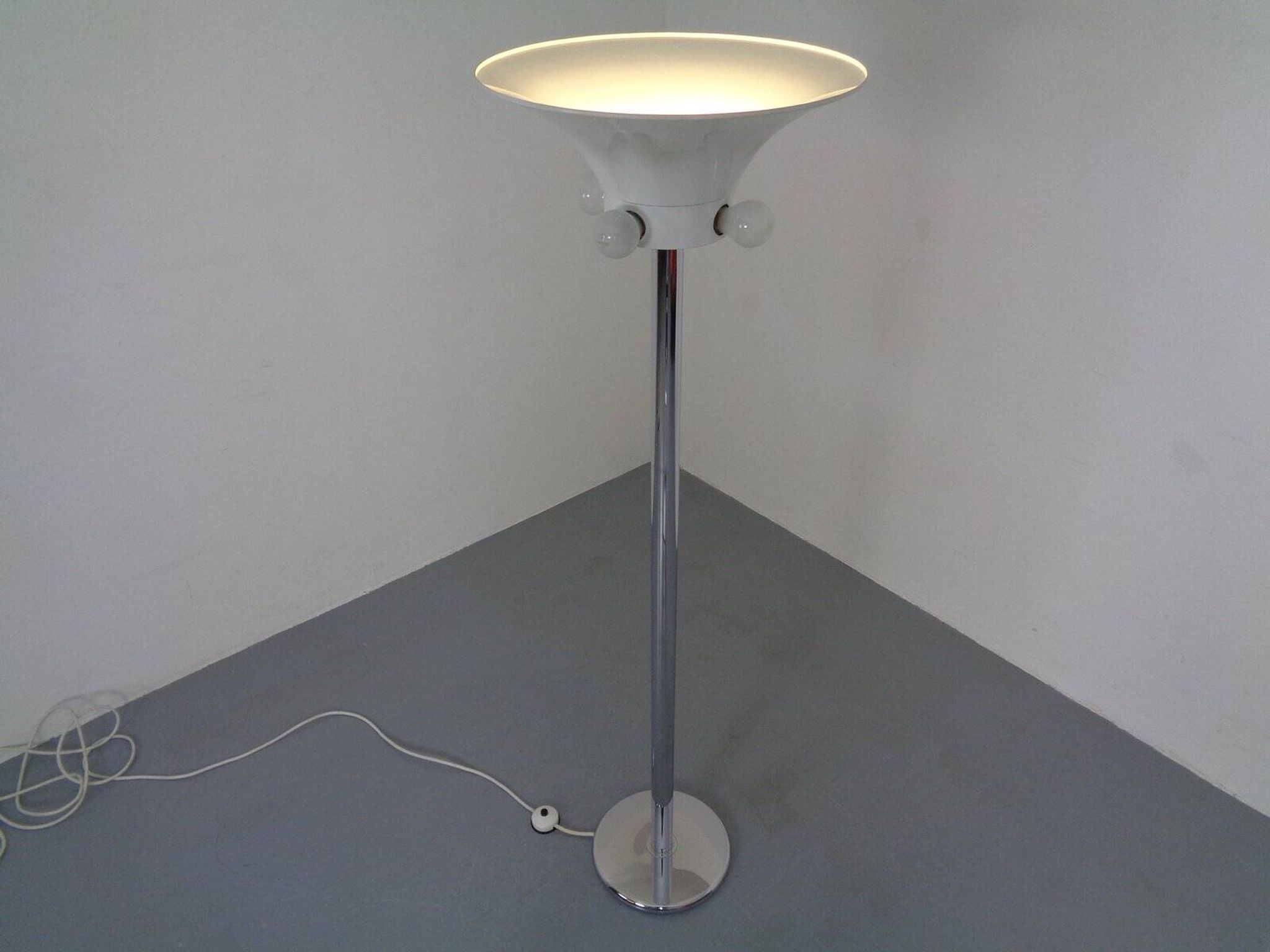 Large chrome-plated floor lamp from Staff, 1960s
