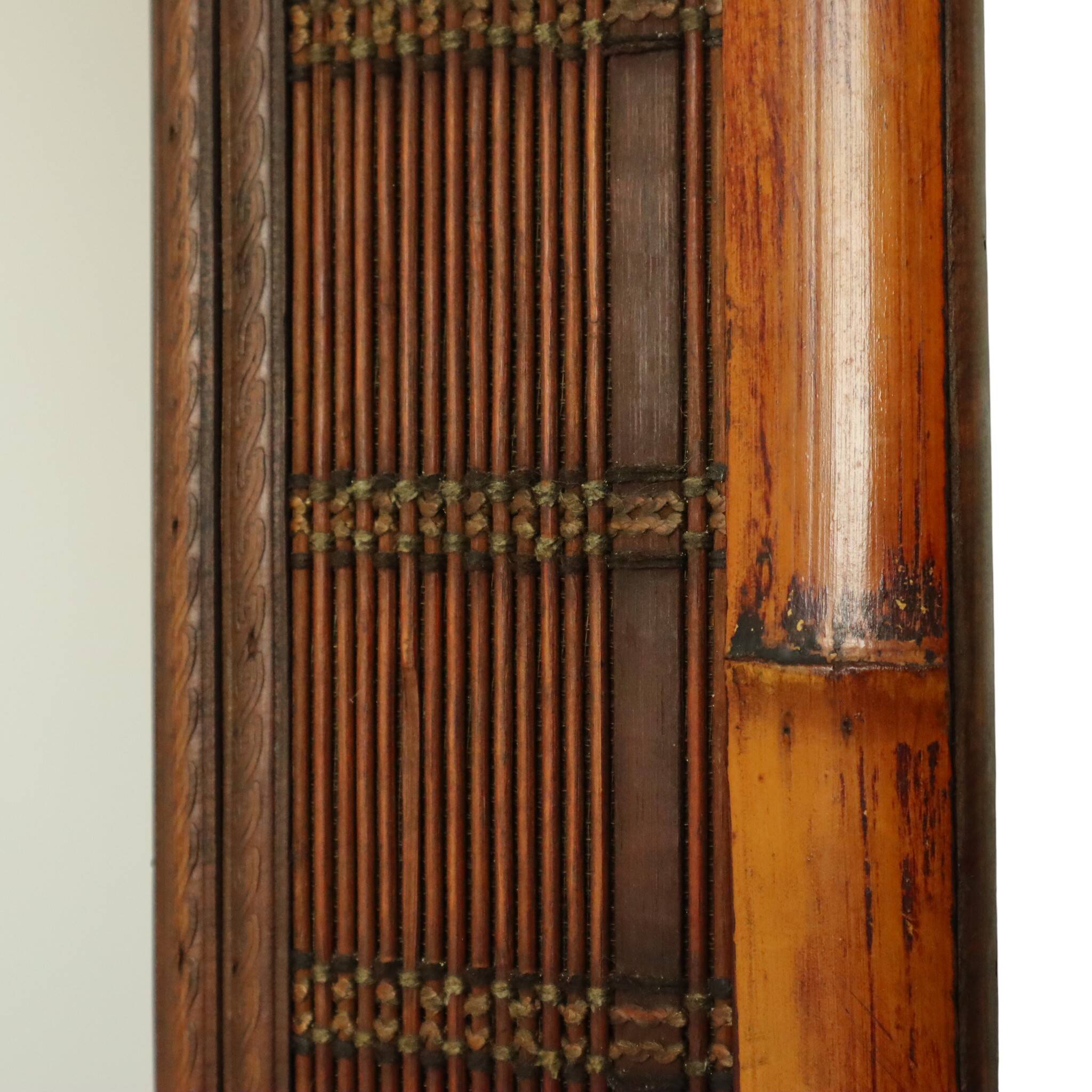 Vintage Square Bamboo and Rattan Mirror Boho 70cm