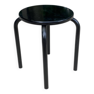 Black curved wooden stool