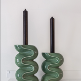 Duo of candle holders - ALMOND GREEN