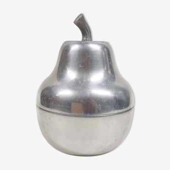 Aluminum silver pear shaped ice bucket, 1970's