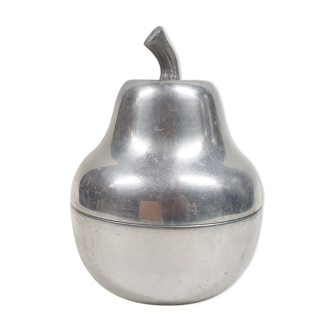 Aluminum silver pear shaped ice bucket, 1970's