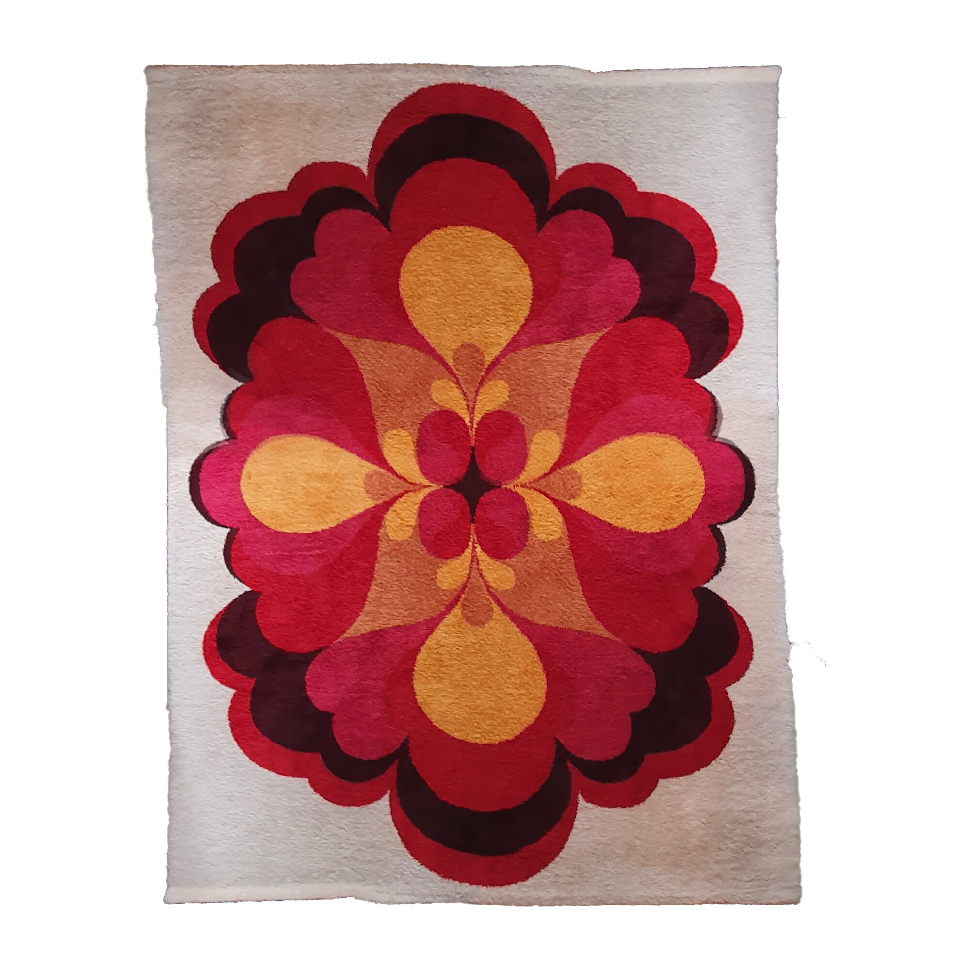 Red and orange roset carpet 300cm x 400cm