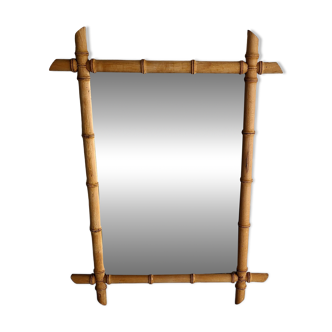 Vintage bamboo mirror