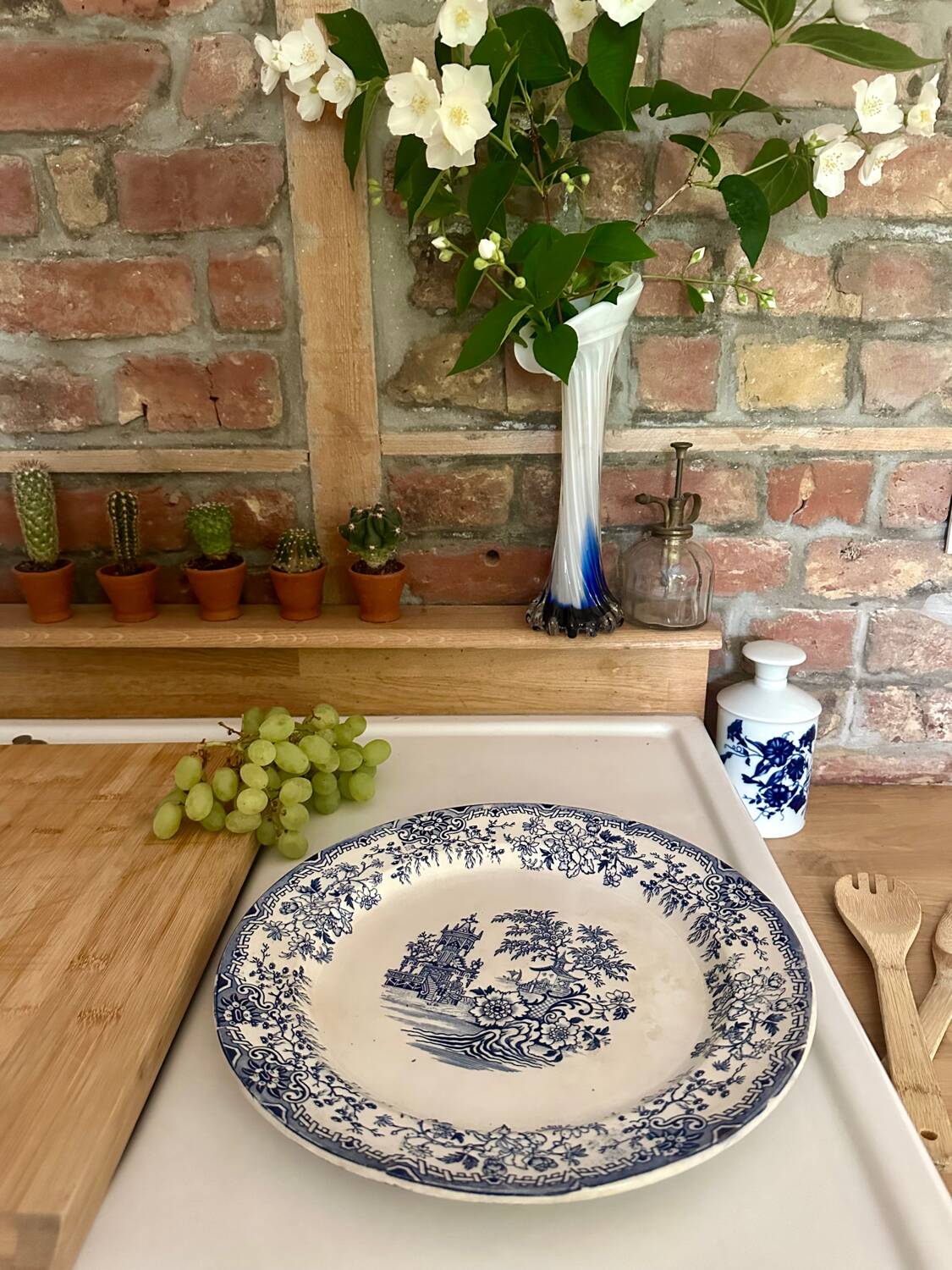 Large round antique dish