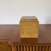 Tommaso Barbi, Mid-century burl ice bucket, TB Italy, ca. 1970