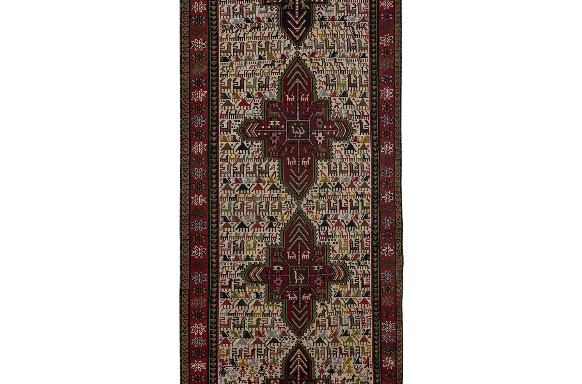 Vintage Turkish hallway rug 104x285 cm