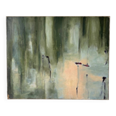 Toile abstraite nymphéas signée JP Perron, XXème