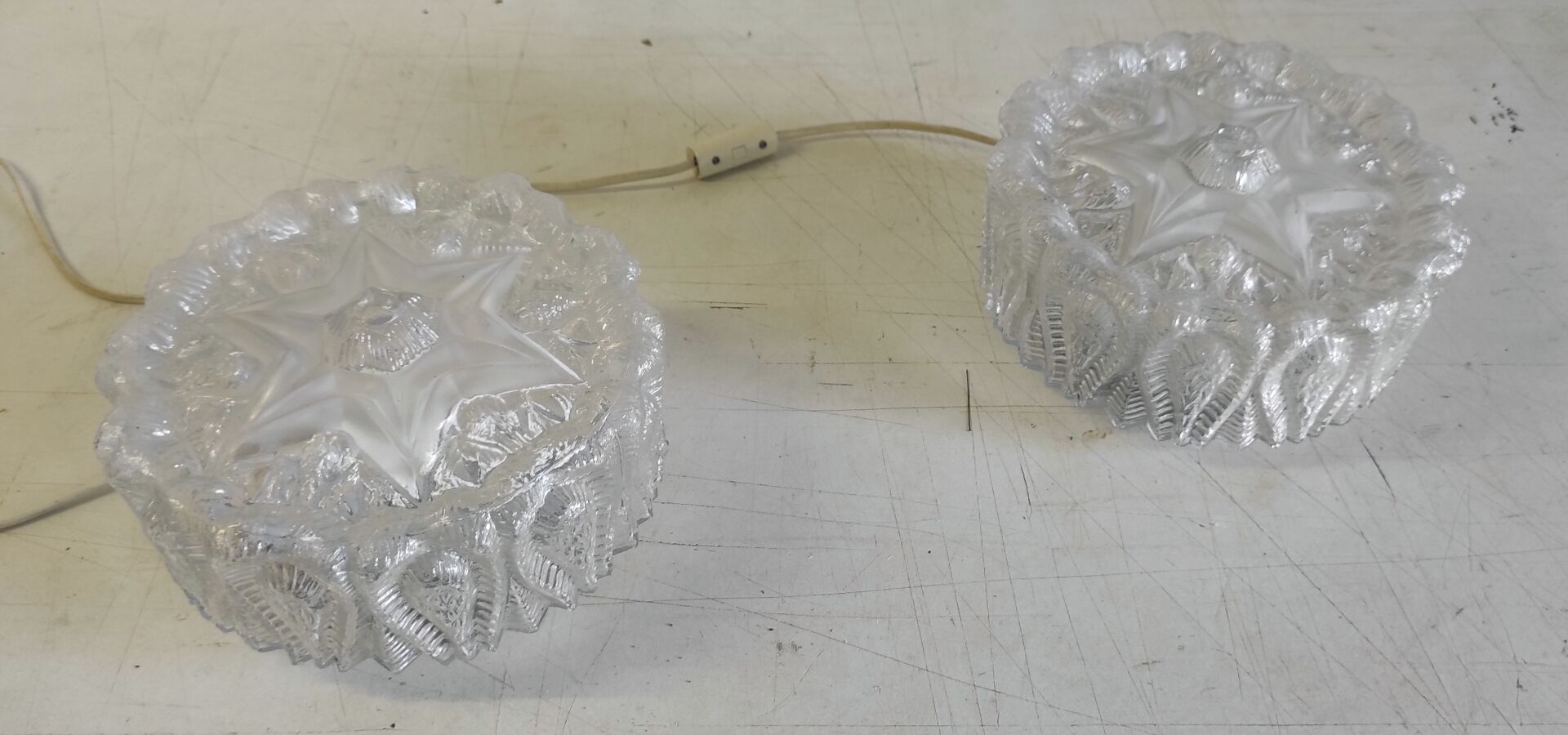 Ceiling light, moulded glass wall sconce - 1960s-70s