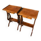 Pair of lyre bedside tables