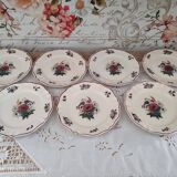 Set of 7 dessert plates in Sarreguemines earthenware model Agreste