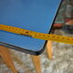 Wooden stool and blue formica - 50s/60s