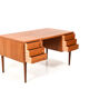 Mid Century Modern Danish Desk with Brass Handles