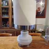 Vintage 1970s White Opaline Lamp
