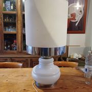 Vintage 1970s White Opaline Lamp