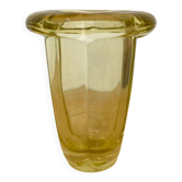 Vase Art Déco en verre épais à bord renversé, années 1930 à 1950