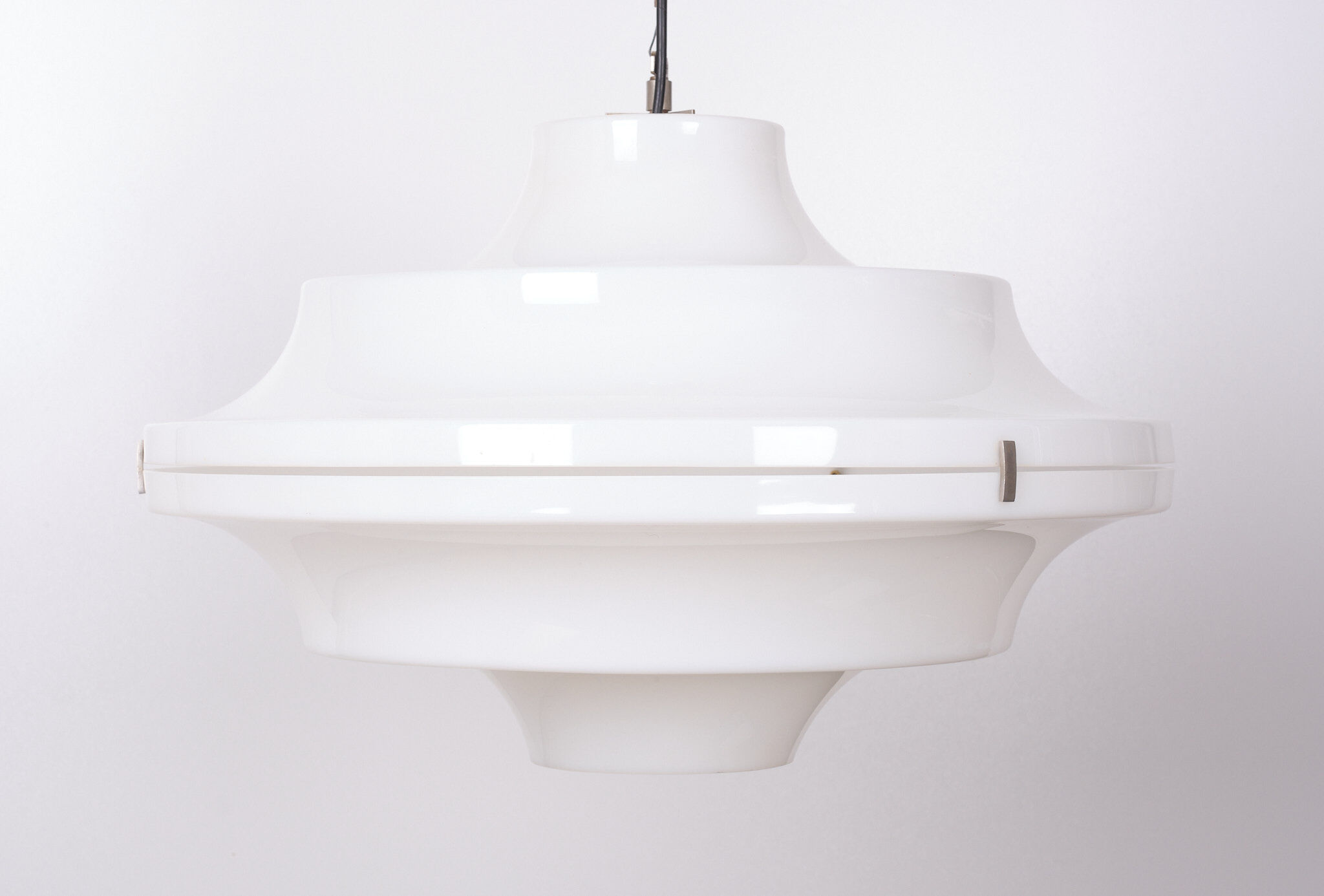 White Acrylic Ceiling Lamp Yki Nummi Style 1970s Italy