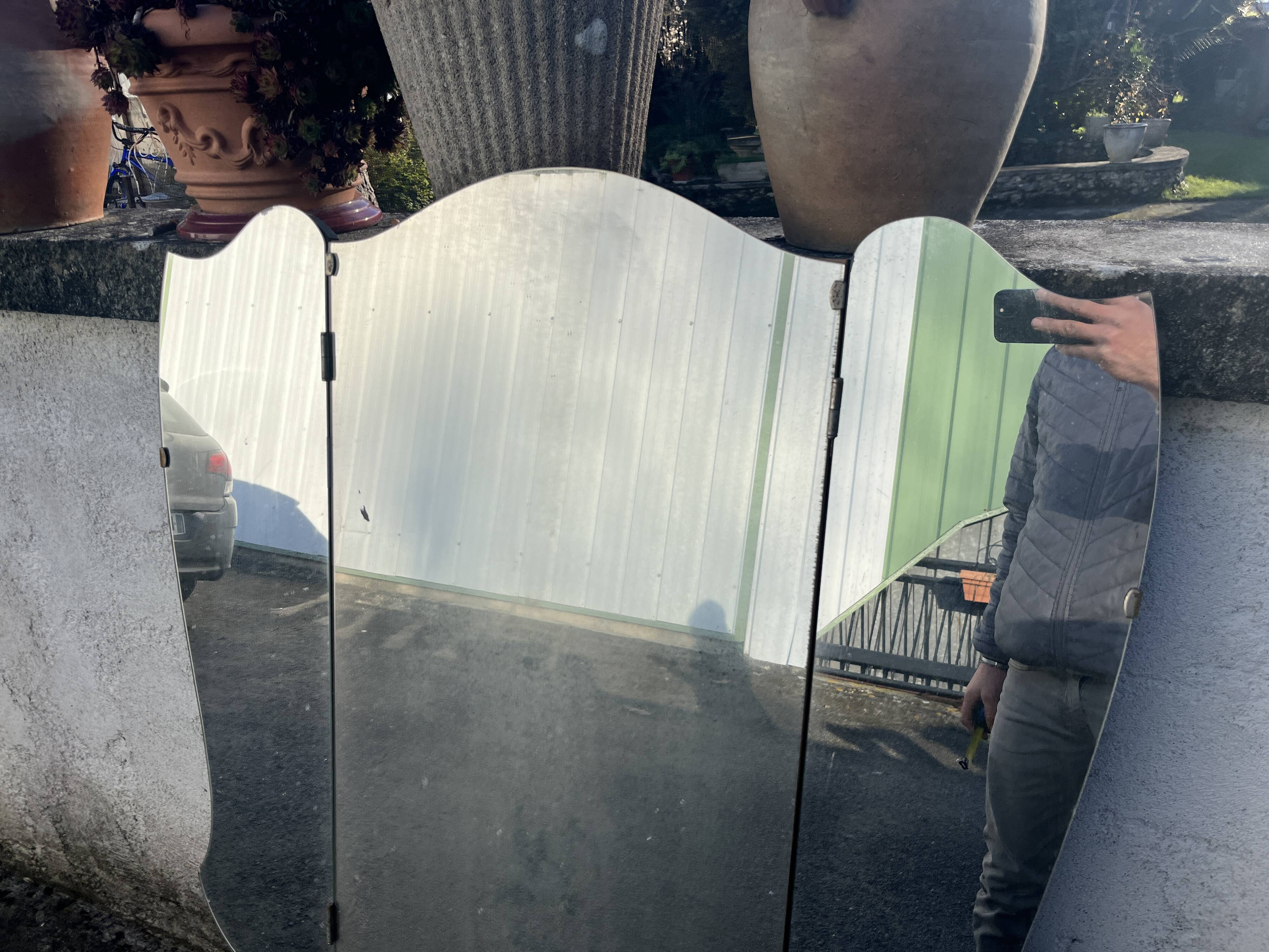 Vintage triptych dressing table mirror - Art Deco style