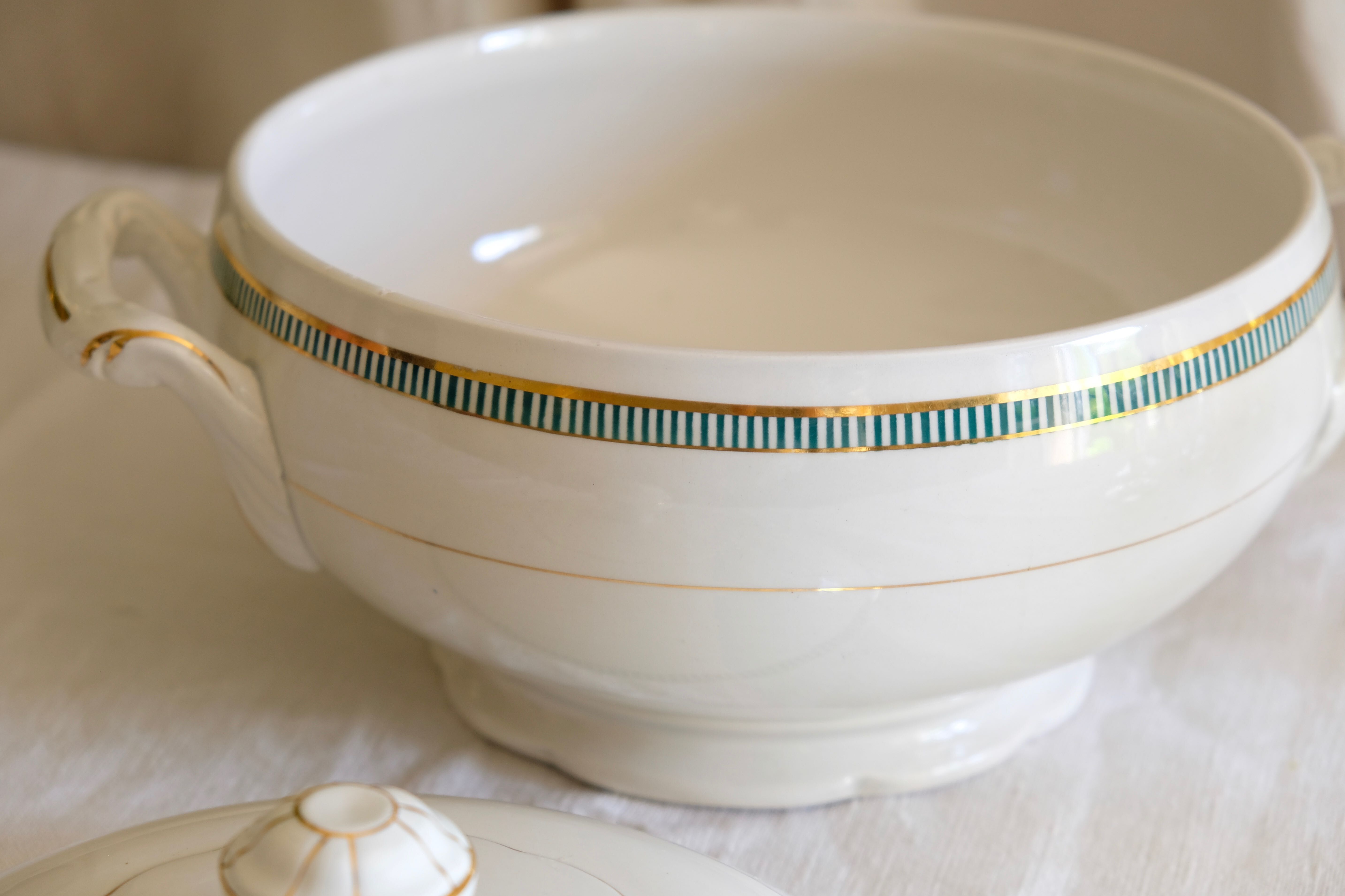 Porcelain soup maker collection ''Juan'' Sarreguemine Digoin 1950