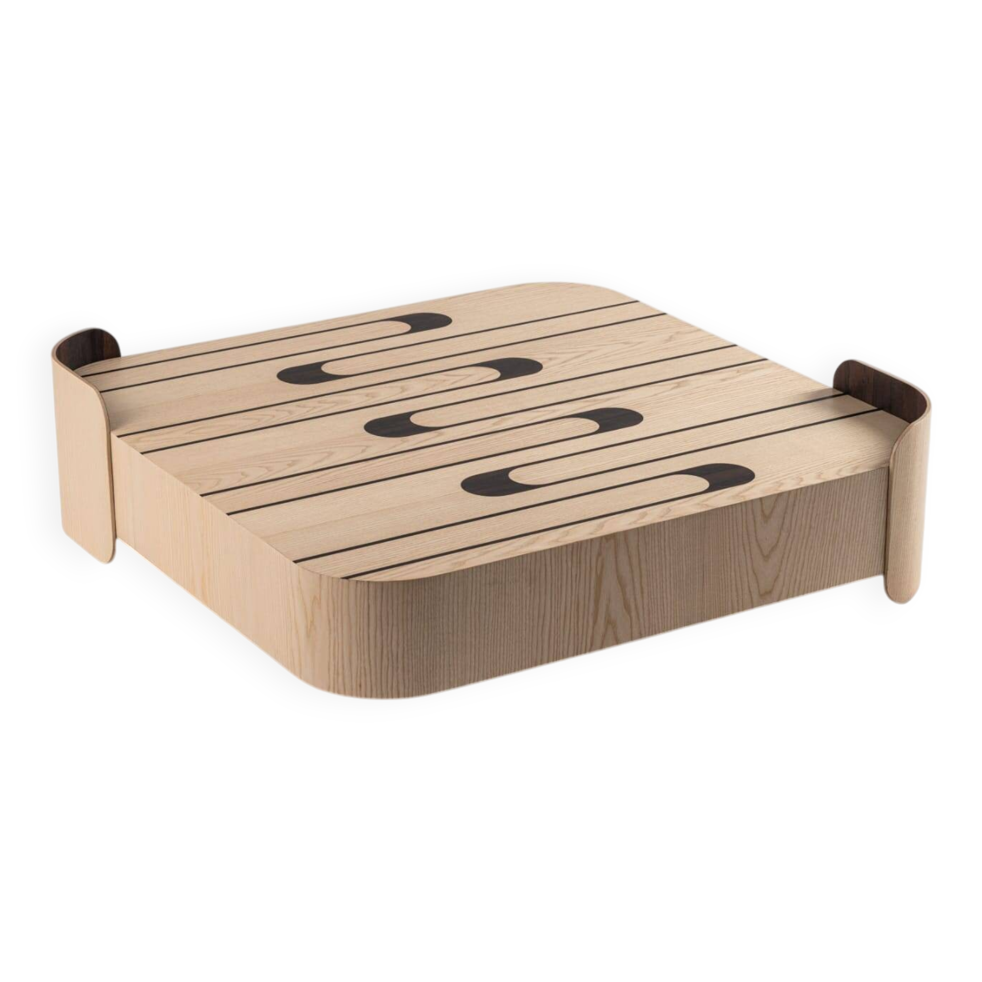 Coffee table in ash and green ebony