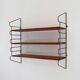 1960s Scandinavian Wall Shelf "hylla" in Mahogany and Metal