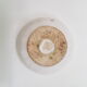 Small cup in white and blue vintage ceramic with yellow motis.