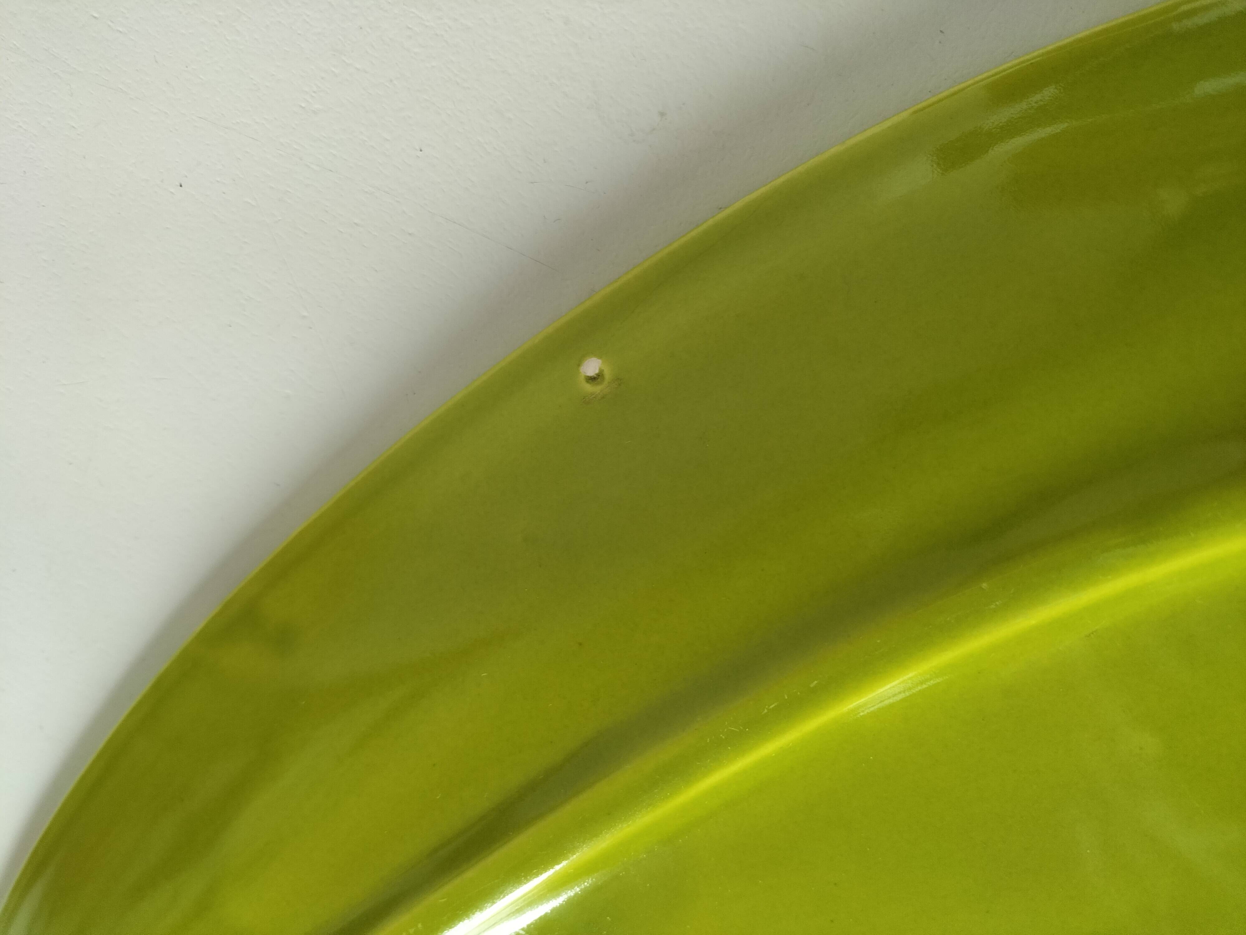 Vintage green relief fish dish Gien