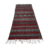 Moroccan black red kilim carpet, handmade Wool Berber carpet  120x200cm