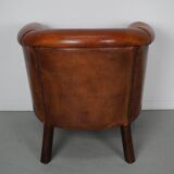 Vintage Dutch Cognac Colored Leather Club Chair