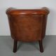 Fauteuil club vintage hollandais en cuir couleur cognac