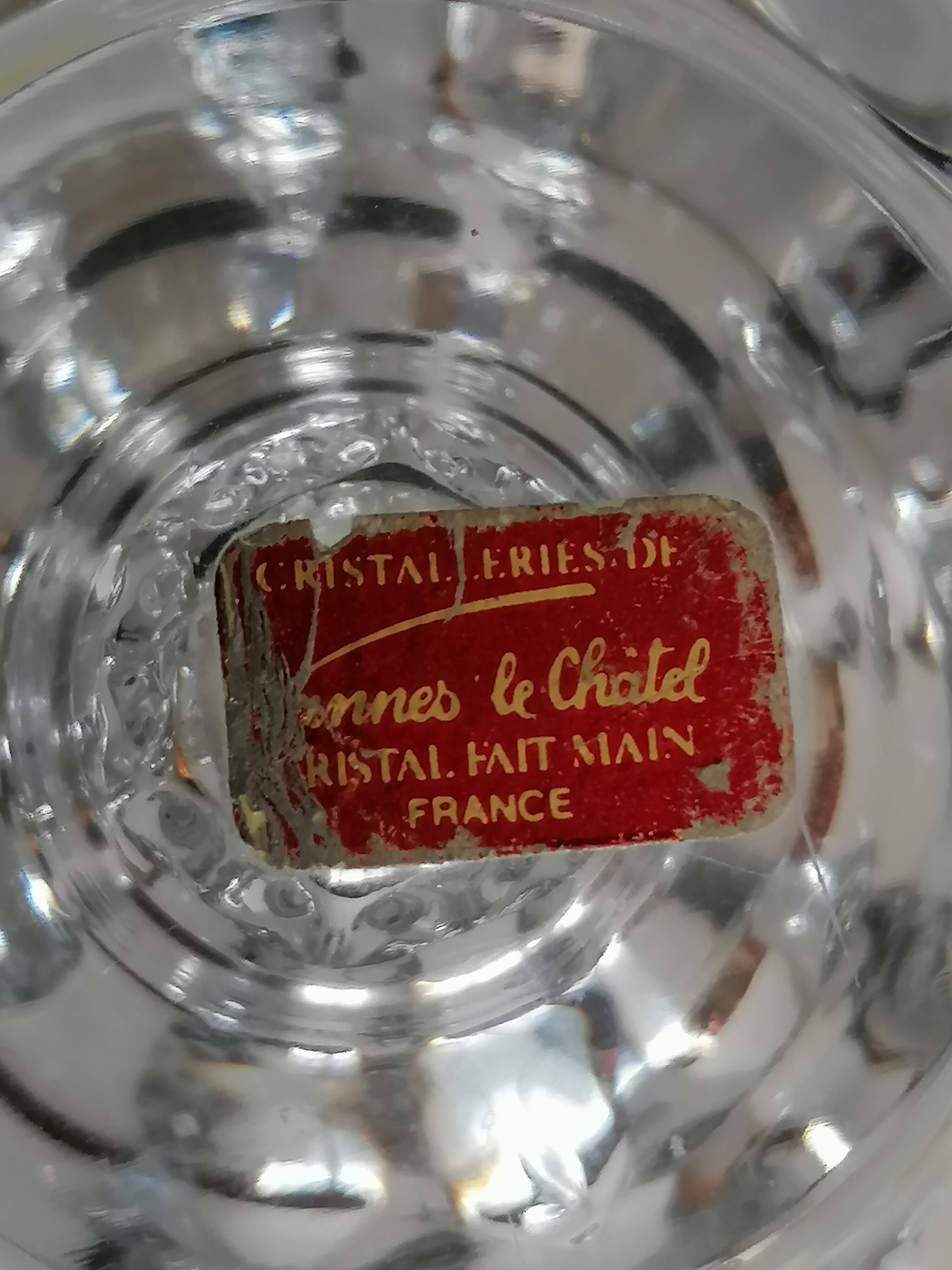 Pair of candlesticks in crystal from Vannes-le-Châtel