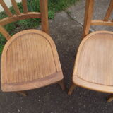 Pair of wooden bistro chairs 1950s 60