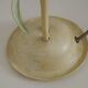 Vintage Italian Double Light Table Lamp Green Leaves Glass Shades