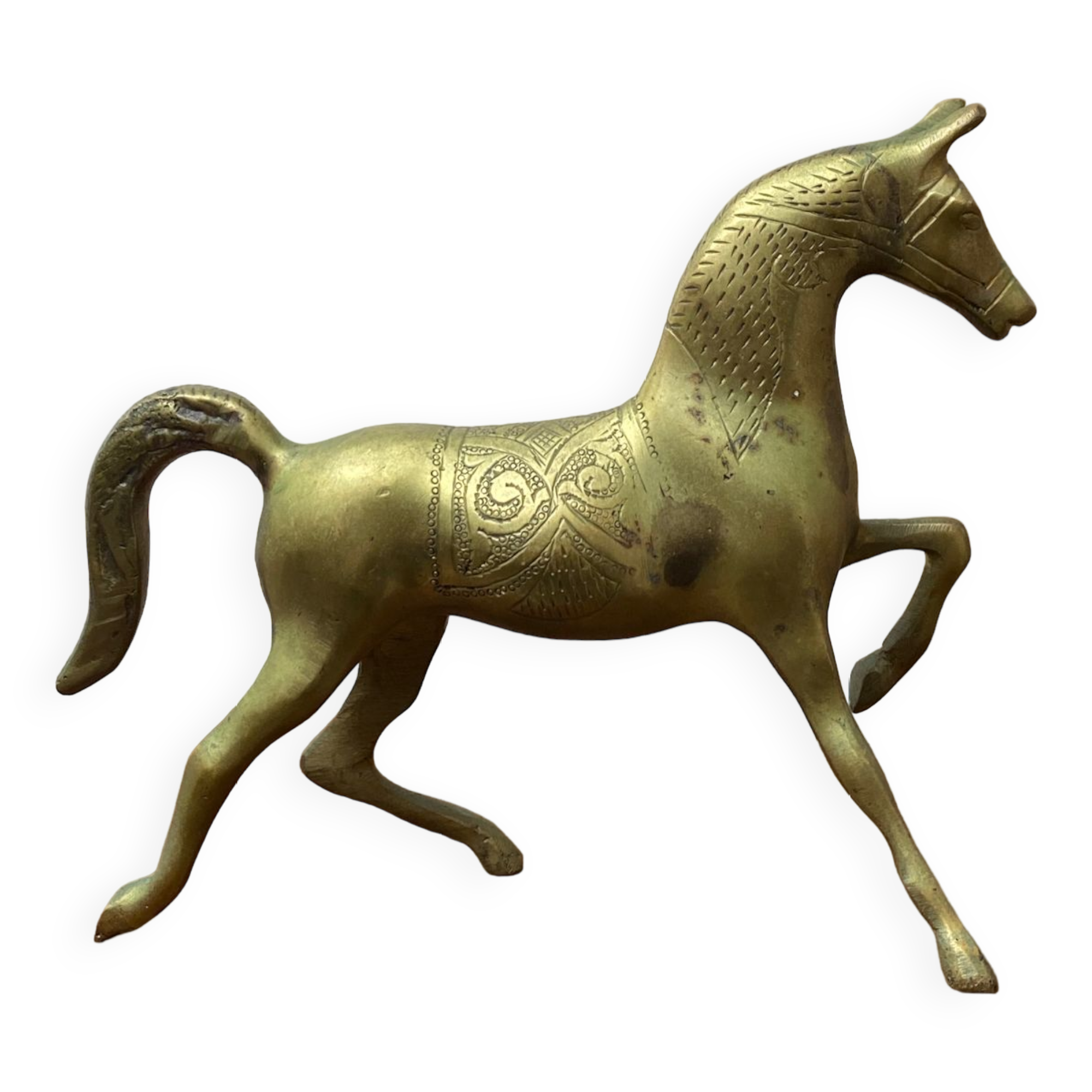 Vintage brass horse
