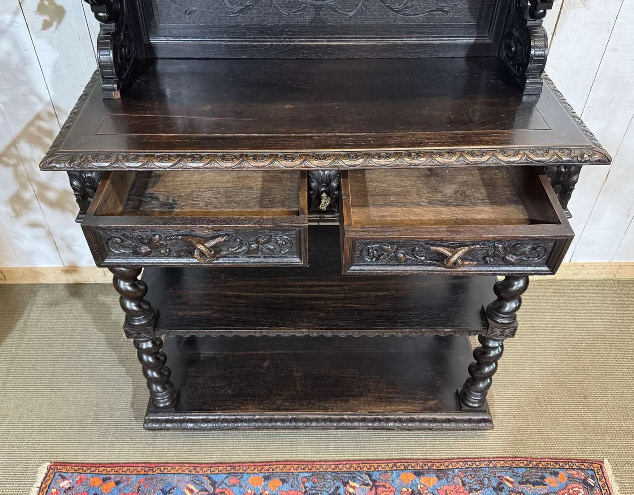 Dessert in oak from the late 19th century in the Henri II style.