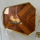 60s marquetry tray