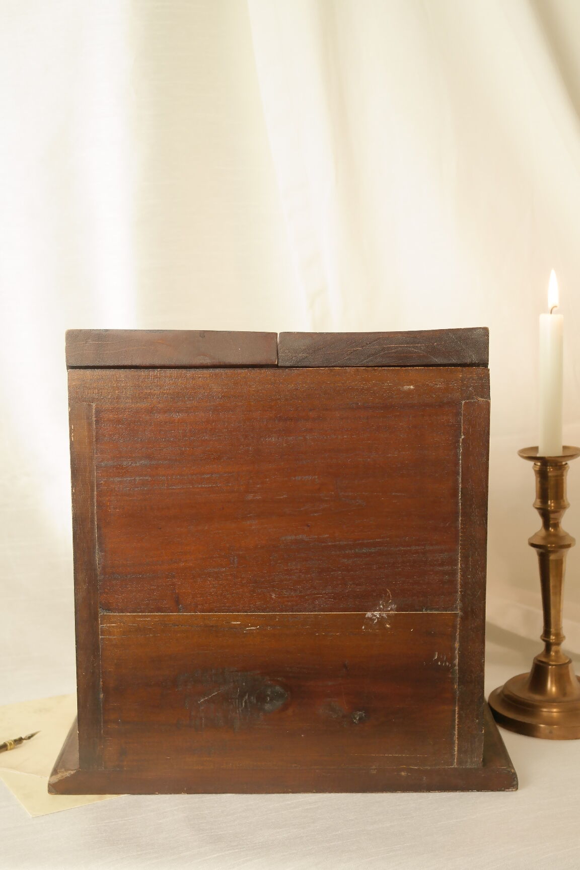 Antique table cabinet in solid mahogany XXth